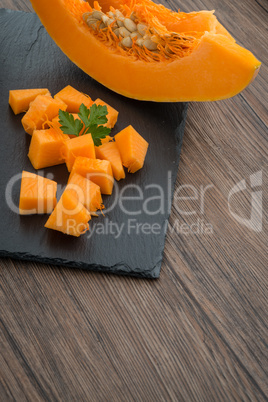 Sliced pumpkin