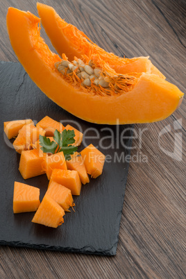 Sliced pumpkin