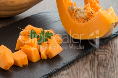 Sliced pumpkin