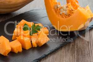 Sliced pumpkin