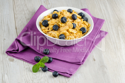 Cereal and blueberries