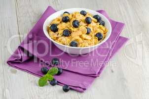 Cereal and blueberries