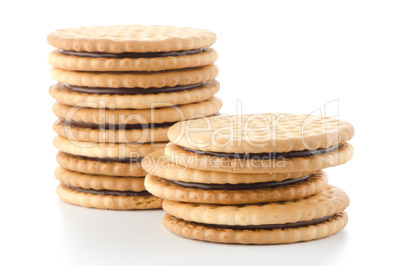 Sandwich biscuits with chocolate filling