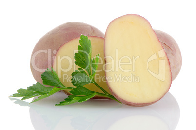 Red sliced potatoes