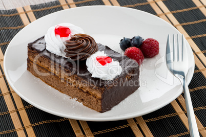 Piece of chocolate cake