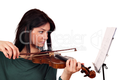 beautiful girl play violin