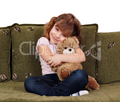 little girl with teddy bear