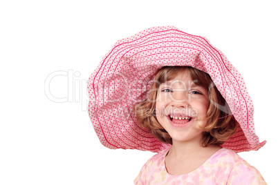 happy little girl with big hat