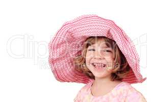 happy little girl with big hat