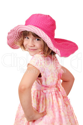 beautiful little girl with big hat