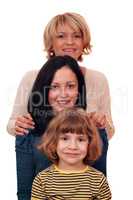 family three generation little girl teenage girl and woman