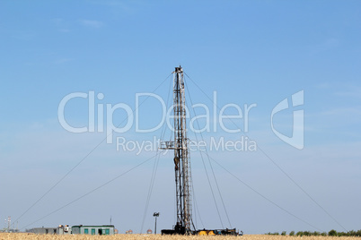oilfield with drilling rig