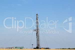 oilfield with drilling rig