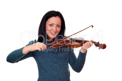 teenage girl playing violin