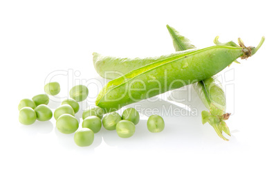 Fresh green pea pod