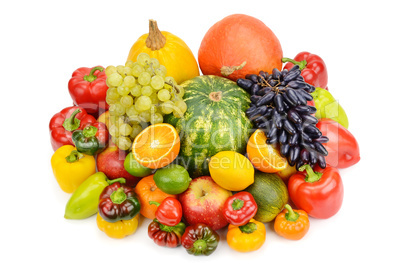 fruits and vegetables isolated on white background