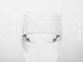 Black and white Glass of water