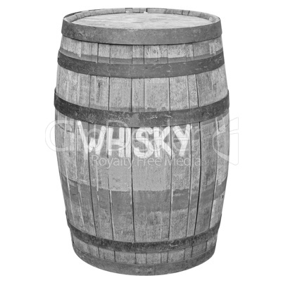 Black and white Barrel cask