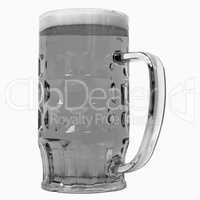 Black and white German beer glass