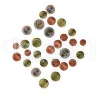 Euro coins collage
