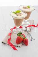 Chocolate mousse and strawberries