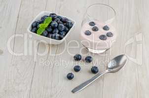 Yogurt with fresh blueberries