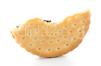 Half sandwich biscuit with chocolate filling