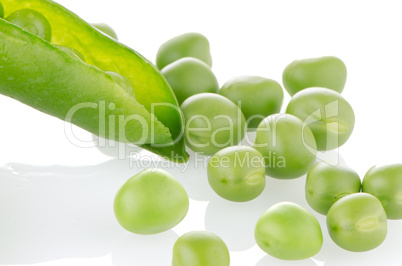 Fresh green pea pod