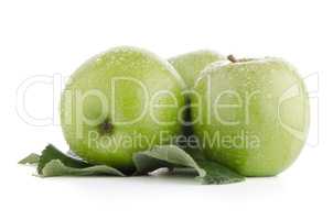 Three fresh green apples