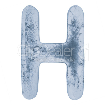 Letter H in ice