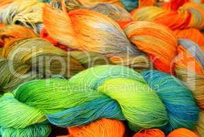 different colored wool