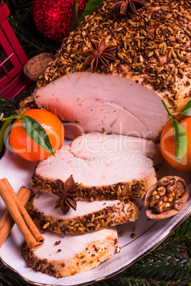 Christmas roast turkey