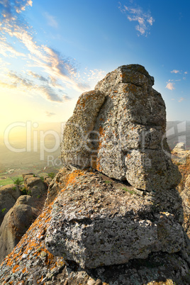 Big rock and sunlight