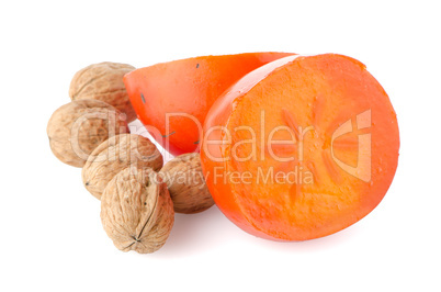 Ripe persimmons and nuts