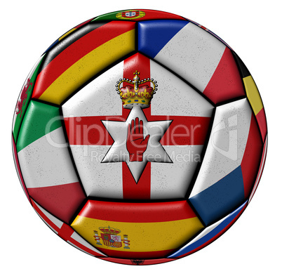 Ball with flag of Northen Ireland in the center