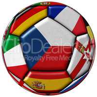 Soccer ball with flag of Czech in the center