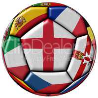 Soccer ball with flag of England in the center