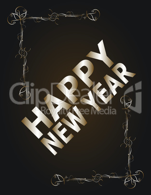 Vector Vintage Happy New Year Vector Card. Grunge effects.