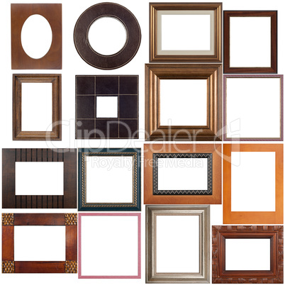 Set of wooden frames