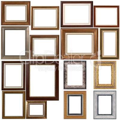 Set of wooden frames