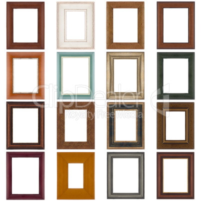 Set of wooden frames