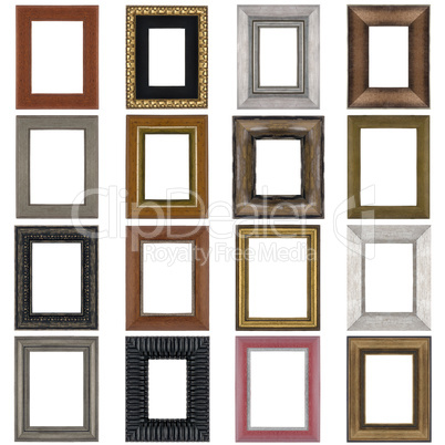 Set of wooden frames