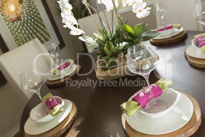Abstract of Dining Table with Place Settings