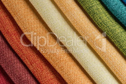 Multi color fabric texture samples