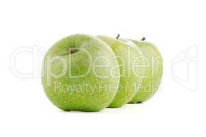 Three fresh green apples