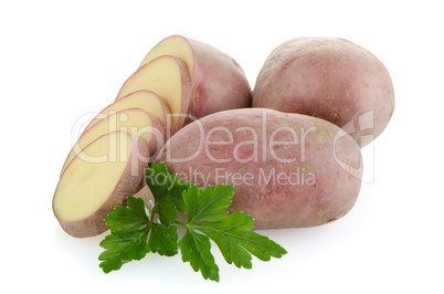 Red sliced potatoes