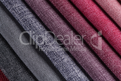 Multi color fabric texture samples