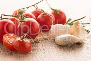 Cherry tomatoes and onion