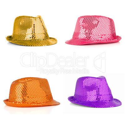 Set of four paillette hats