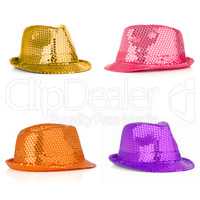 Set of four paillette hats